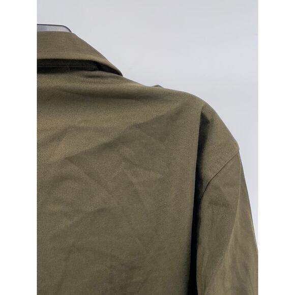 HEERESEIGENTUM Men's Vintage Olive Green Button-Up Long Sleeve Slama Shirt SZ M - Picture 5 of 12